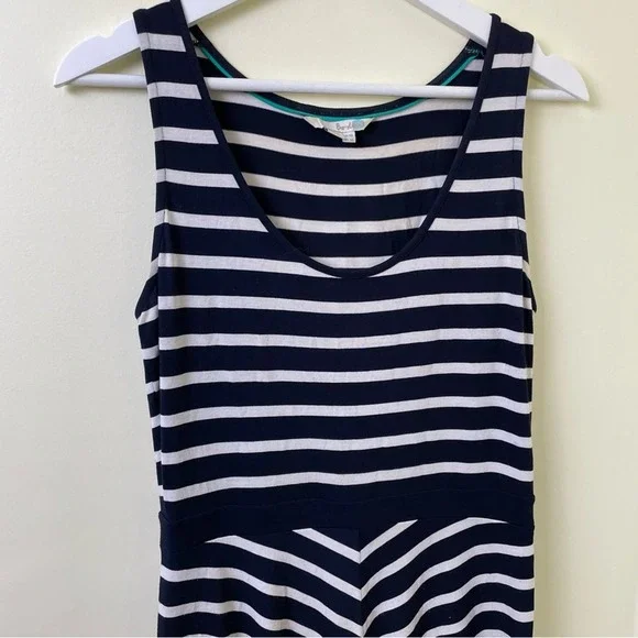 Boden Black & White Stripe Swing Tank Dress SZ 6L - Picture 7 of 9